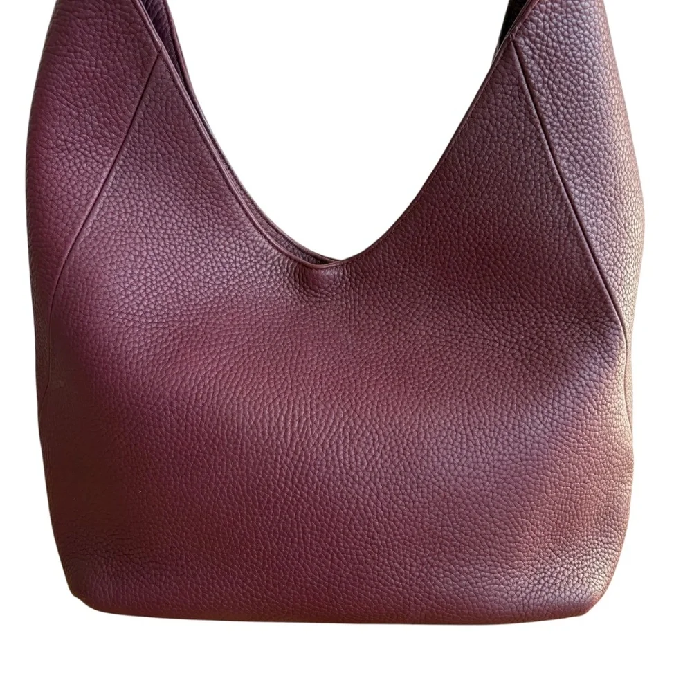 GiGi New York Sasha Hobo Leather‎ Bag Pebble Grain Wine Slouchy